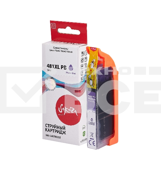 Картридж струйный Sakura 2048C001 (481XL Photo-Black) для Canon, фото-голубой, 12 мл., 4700 к.