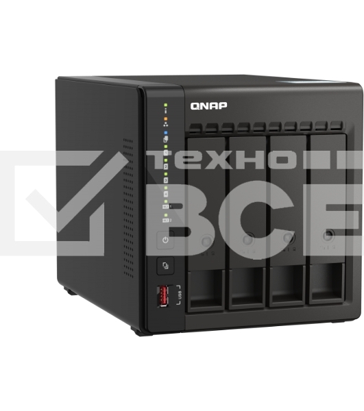 Сетевое хранилище SMB QNAP TS-453E-8G NAS, 4-tray w/o HDD. 2xHDMI-port. 4-core Celeron J6412 2-2.6 GHz, 8GB DDR,  2x2.5Gb LAN, 2 x M.2 2280 PCIe Gen 3 x2, 2x USB 3.2 Gen 2 (10Gbps) Port, 2x USB 2.0 port