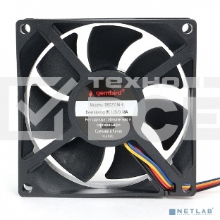 Вентилятор Gembird D8025SM-4 черный 80мм 3000rpm 32db 4-pin