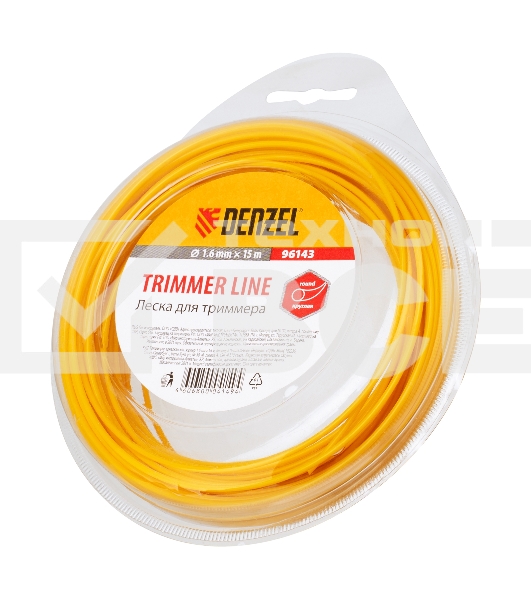 Леска для триммера Denzel круглая, 1,6мм х 15м, блистер Россия