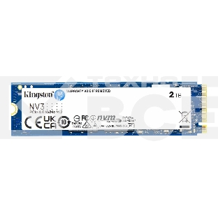 Накопитель SSD Kingston NV3, 2000GB, M.2 2280, PCIe 4.0 x4, NVMe, R/W 6000/5000