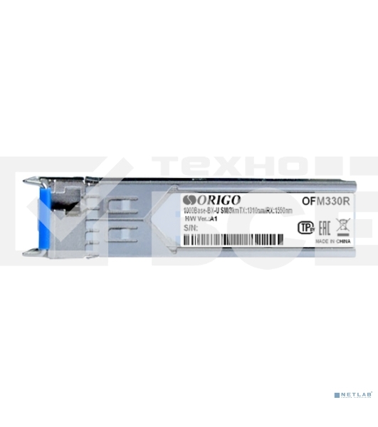 Трансивер ORIGO OFM330R/10KM WDM SFP Transceiver, 1000Base-BX-U, Simplex LC, TX: 1310nm, RX: 1550nm, Single-mode, 10KM
