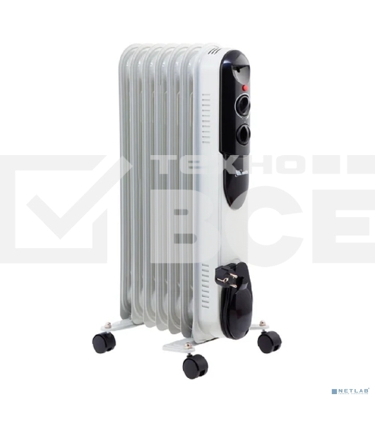 Масляный обогреватель MTX OCH-1500, белый, 1500 Вт, 15 м2, термостат