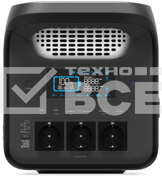 Электростанция портативная TopON Home TOP-H1800 384000mAh 12A QC3.0/PD3.0 6xUSB черный/серый (103762)