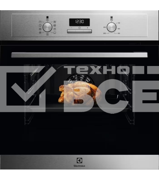 Встраиваемый духовой шкаф Electrolux EOF3H50BX 60 см, 72 л, 8 режимов, 59.4x59.5x56.9 см, очистка паром, нер. сталь