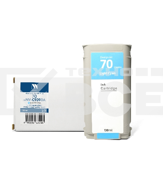 Струйный картридж NVPrint 70 (NV-C9390A) Light Cyan для HP DesignJet Z2100/Z3100/Z3200/Z5200/Z5400 (130 мл) совместимый