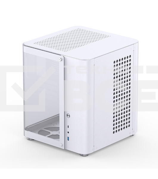 Корпус без блока питания JONSBO TK-1, Mini-Tower, TG, no fan, 1xUSB-A 3.2 + 1xUSB-C 3.2, mATX, mITX White
