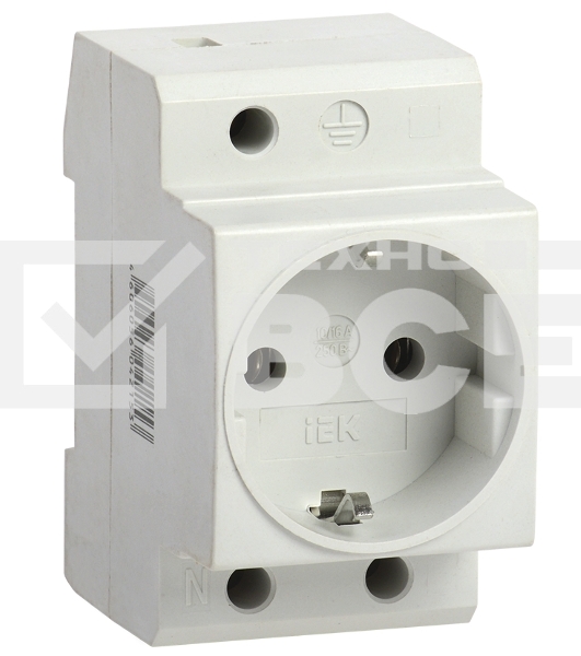 Розетка силовая РАр10-3-ОП с заземл. на DIN-рейку IEK MRD10-16