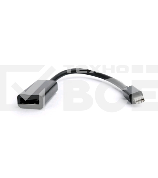Переходник miniDisplayPort - DisplayPort, Cablexpert A-mDPM-DPF-001, 20M/20F, длина 16см, черный, пакет
