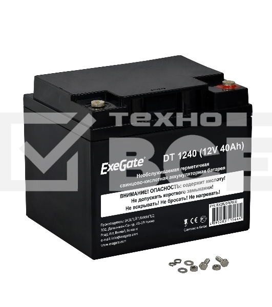Батарея ExeGate DT 1240 (12V 40Ah), клеммы под болт М6