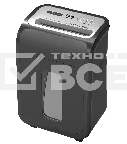 Шредер Buro Office BU-S1501-8M черный (секр.P-5) фрагменты 8лист. 20лтр. пл.карты CD