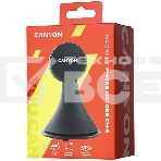 Автодержатель для смартфона на панели приборов и ветровом стекле Canyon Car Holder for Smartphones,magnetic suction function ,with 2 plates(rectangle/circle), black ,97*67.5*107mm 0.068kg, фото 1