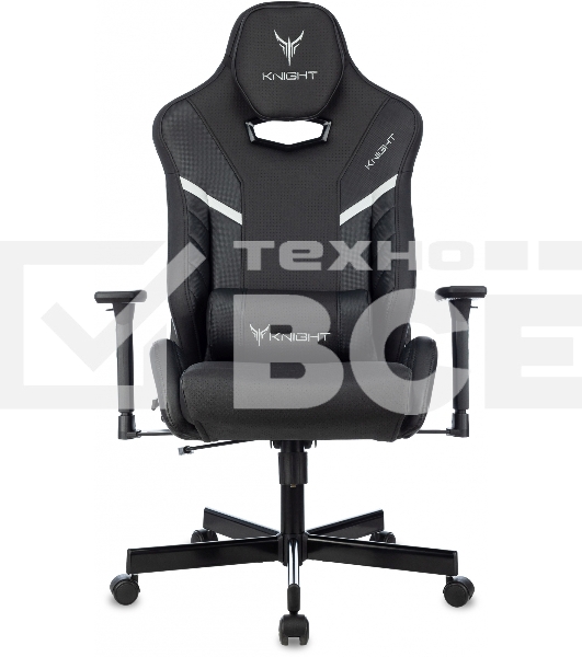 Кресло игровое Knight Thunder 5X черный эко.кожа крестов. металл