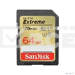 Флеш карта SD 64GB SanDisk SDXC Class 10 V30 UHS-I U3 Extreme 170MB/s, фото3