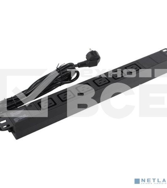 Блок розеток горизонтальный ExeGate ServerPro PDU-19H013 Al-6C19-EU3-SW, 19
