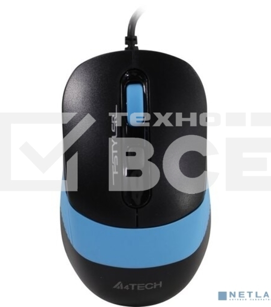 Мышь проводная A4Tech Fstyler FM10 черный/синий, 1600 dpi, USB, кнопки - 4