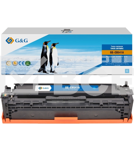 Картридж G&G, аналог HP CB541A/125A/Canon 716 синий 1.4k с чипом