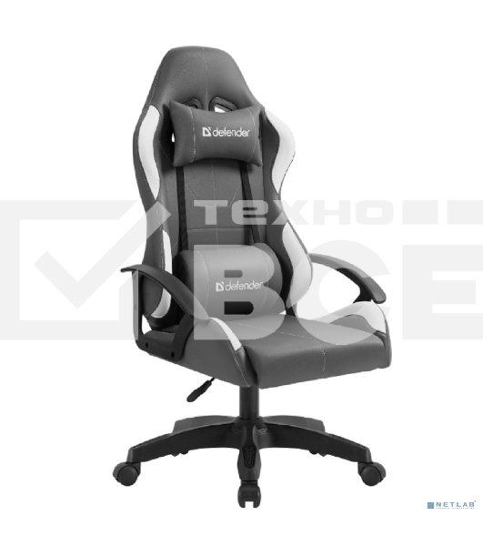 Игровое кресло Defender Chromos серый/белый, класс 2, PU