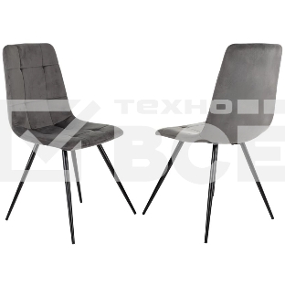 Стул для дома Бюрократ CH-K1_2 комплект 2 шт т. серый Holland 18 металл черный на ножках (CH-K1_1/HL18_2)