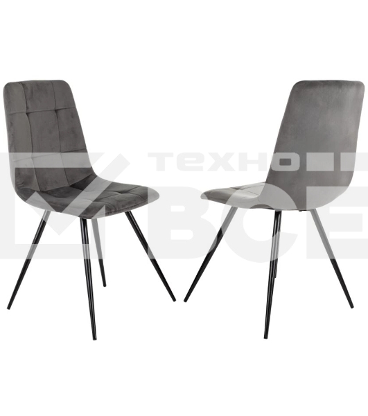 Стул для дома Бюрократ CH-K1_2 комплект 2 шт т. серый Holland 18 металл черный на ножках (CH-K1_1/HL18_2)