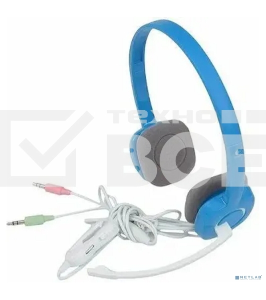 Гарнитура проводная с микрофоном Logitech H150 синий/белый 1.8м накладные оголовье (981-000454)