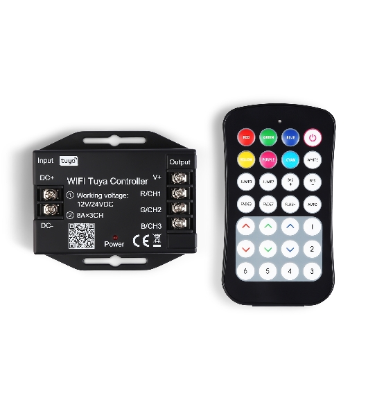 Контроллер GS11551 WIFI Tuya RGB 24A 12V 288W/ 24V 576W (ПДУ Радио 2.4G CR2025)