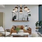 Светильник Ambrella light TR4741/5 BK/LW черный/светлое дерево E27/5 max 40W D760*350, фото 1