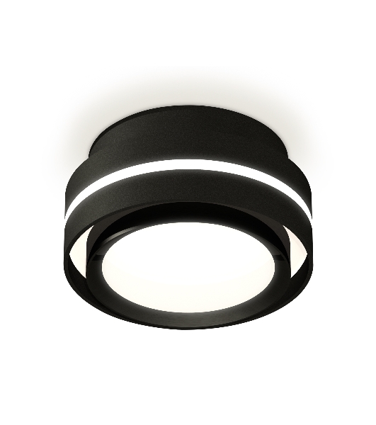 Светильник Ambrella Light XS8414001 SBK/PBK черный песок/черный полированный GX53 (C8414, N8113)