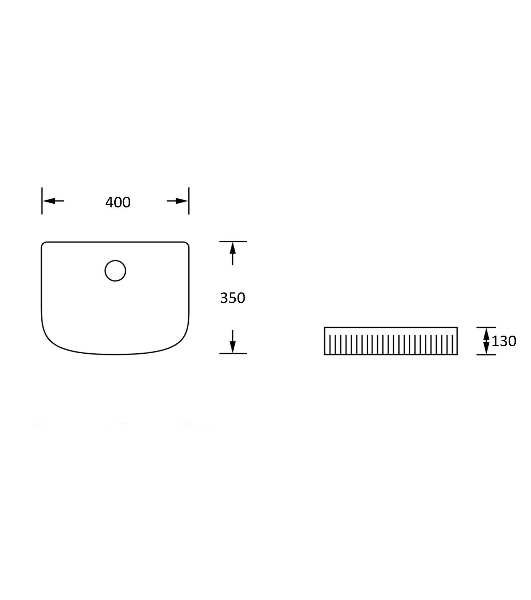Раковина санфаянс накладная BAU Mif stripes 40х35, черная