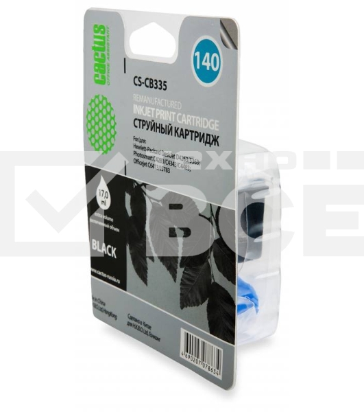 Картридж струйный Cactus CS-CB335 №140 черный (17 мл.) для HP DeskJet D4263/D4363; OfficeJet J5783/J6413
