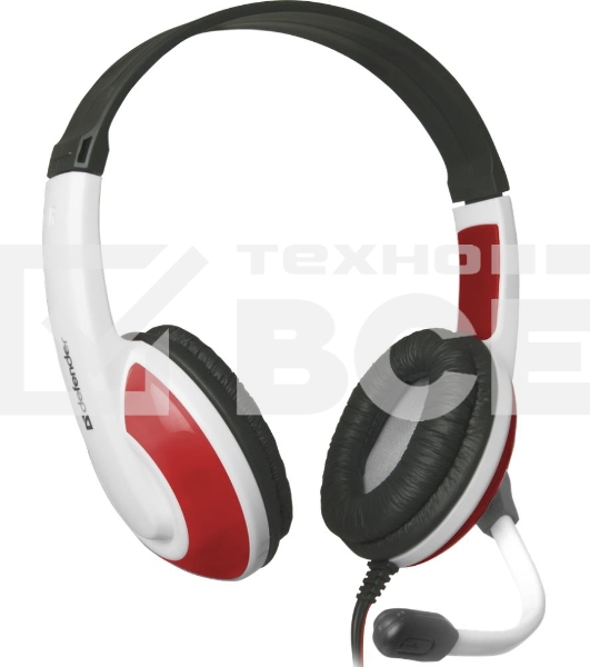 Наушники Defender Warhead G-120 красный/белый кабель 2 м