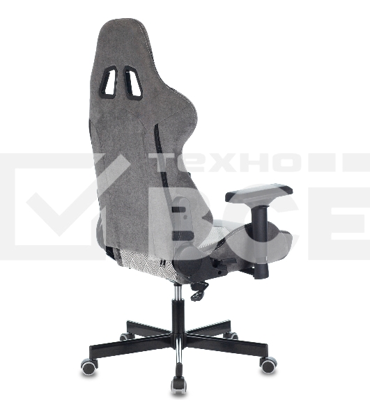 Кресло игровое Zombie VIKING 7 KNIGHT Fabric серый Loft ромбик текстиль/эко.кожа с подголов. крестовина металл