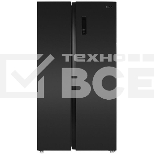 Холодильник Maunfeld MFF177NFSB черный глянц. инвертер двухкамерный Side by Side 263/170л морозилка сбоку