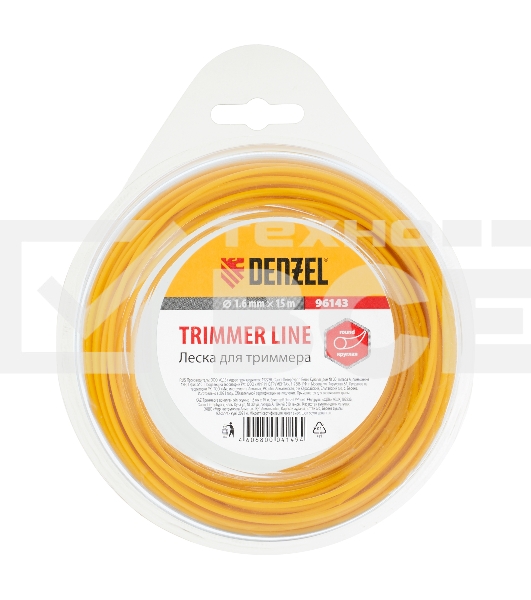 Леска для триммера Denzel круглая, 1,6мм х 15м, блистер Россия