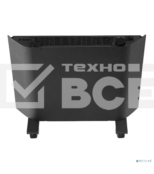 Конвектор Denzel XCE-1000B черный, 1000 Вт, 15 м2, термостат