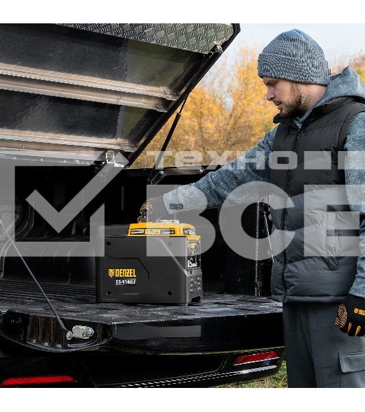 Генератор инверторный GS-1100iF, 1,1 кВт, 230 В, ручной старт DENZEL