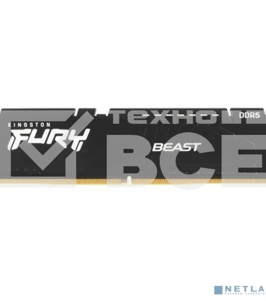 Оперативная память Kingston Fury Beast, DDR5, 16GB (1x16GB), 5600MHz, CL36, с радиатором, черный