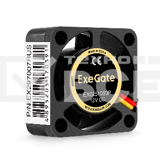 Вентилятор для корпуса ExeGate EX02510S3P черный, 25 мм, 10000 об/мин, 22 дБ, 3 pin