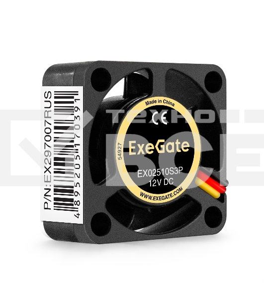 Вентилятор для корпуса ExeGate EX02510S3P черный, 25 мм, 10000 об/мин, 22 дБ, 3 pin