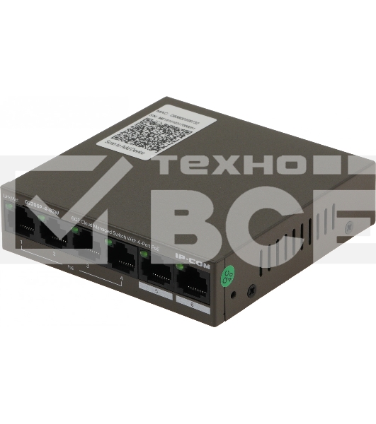 Сетевой коммутатор IP-COM G2206P-4-63W 4x10Base-T/100Base-TX/1000Base-T 2x1000Base-T PoE порты 4 Количество портов PoE+ 4 G2206P-4-63W