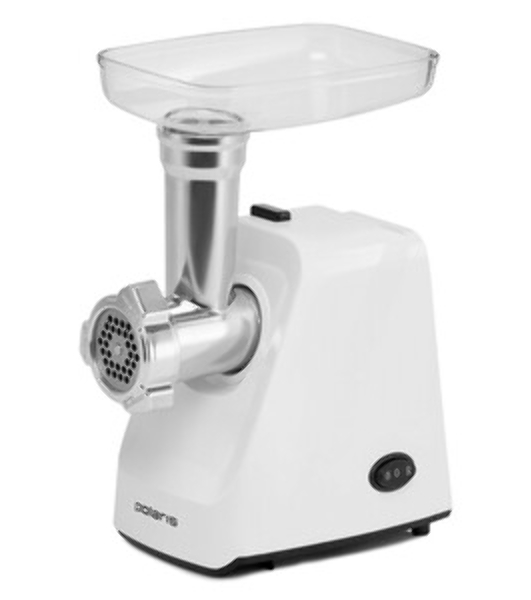 Мясорубка электрическая Polaris PMG1852 RUS белый, 1800 Вт, 2.0 кг/мин, реверс, защита от перегрузки, насадки - 2
