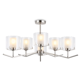 Люстра Ambrella light LH57002/6 SN/FR никель/белый матовый E14/6 max 40W D850*420