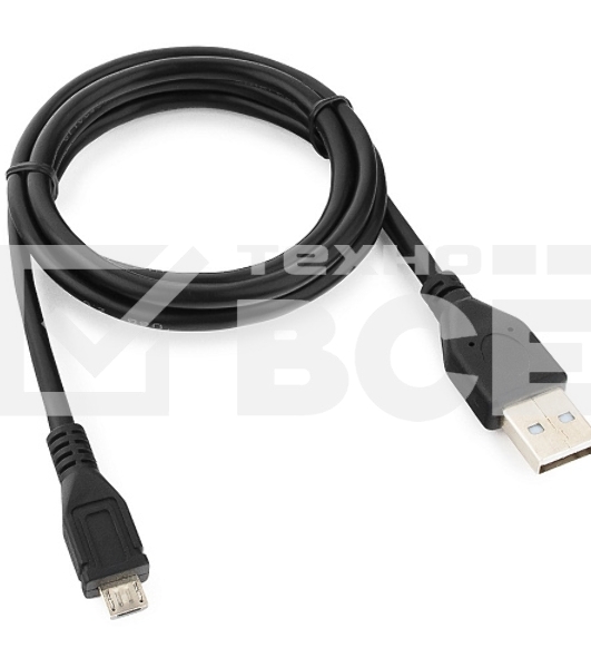 Кабель USB 2.0 Pro Cablexpert CCP-mUSB2-AMBM-1M, AM/microBM 5P, 1м, экран, черный, пакет