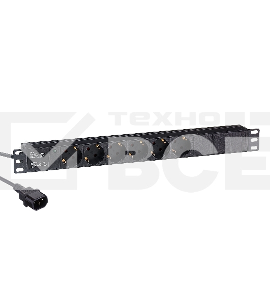 Блок розеток горизонтальный ExeGate ServerPro PDU-19H604 Al-6S-C14-2.5, 19