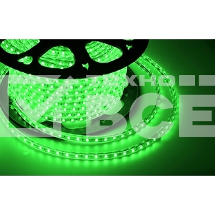 Лента LED 220 В, 13х8 мм, IP67, SMD 5050, 60 LED/m, цвет свечения зеленый