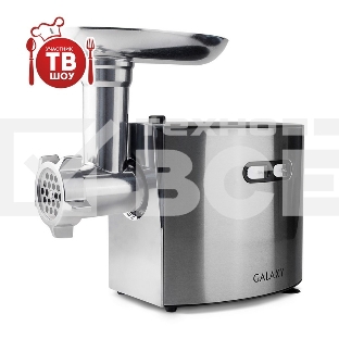 Мясорубка электрическая Galaxy Line GL 2400, серебристый, 1200 Вт, корпус из нержавеющей стали, функция 