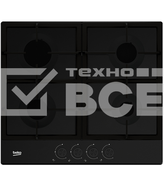 Встраиваемая газовая варочная поверхность Beko HIAG 64225 SB, Черный