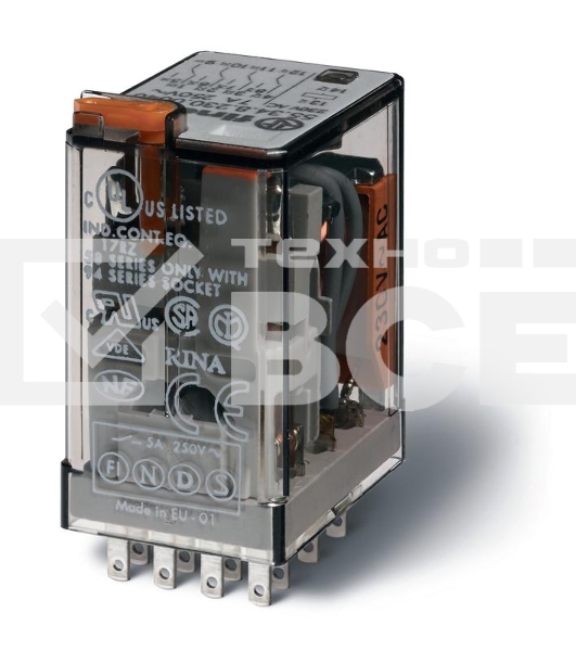 Реле 4CO 7А 24В AC FINDER 553480240040