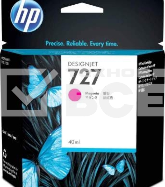 Картридж струйный HP 727 F9J77A пурпурный для HP DJ T1500/T1530/T2500/T2530/T920/T930 (300мл)