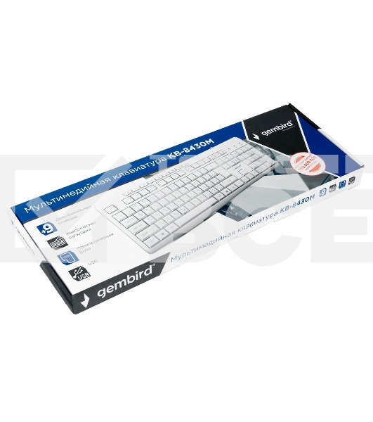 Клавиатура Gembird KB-8430M проводная, USB, белый